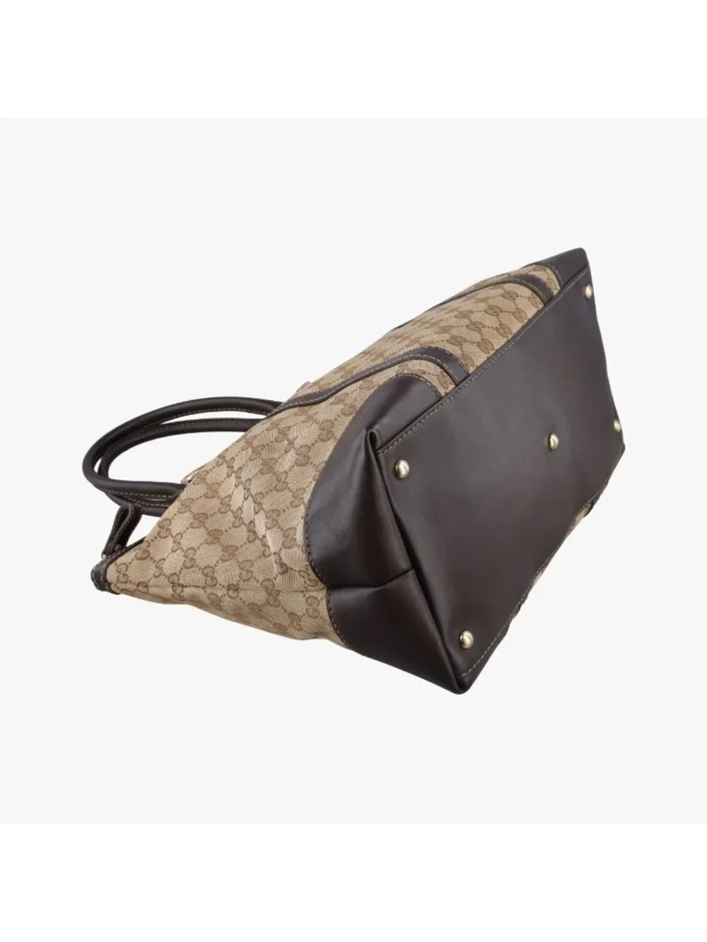 Gucci Brea Brown GG Canvas Leather Handbag